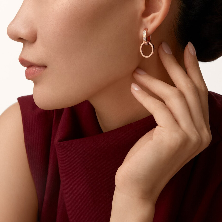 love earrings multiwear half-paved