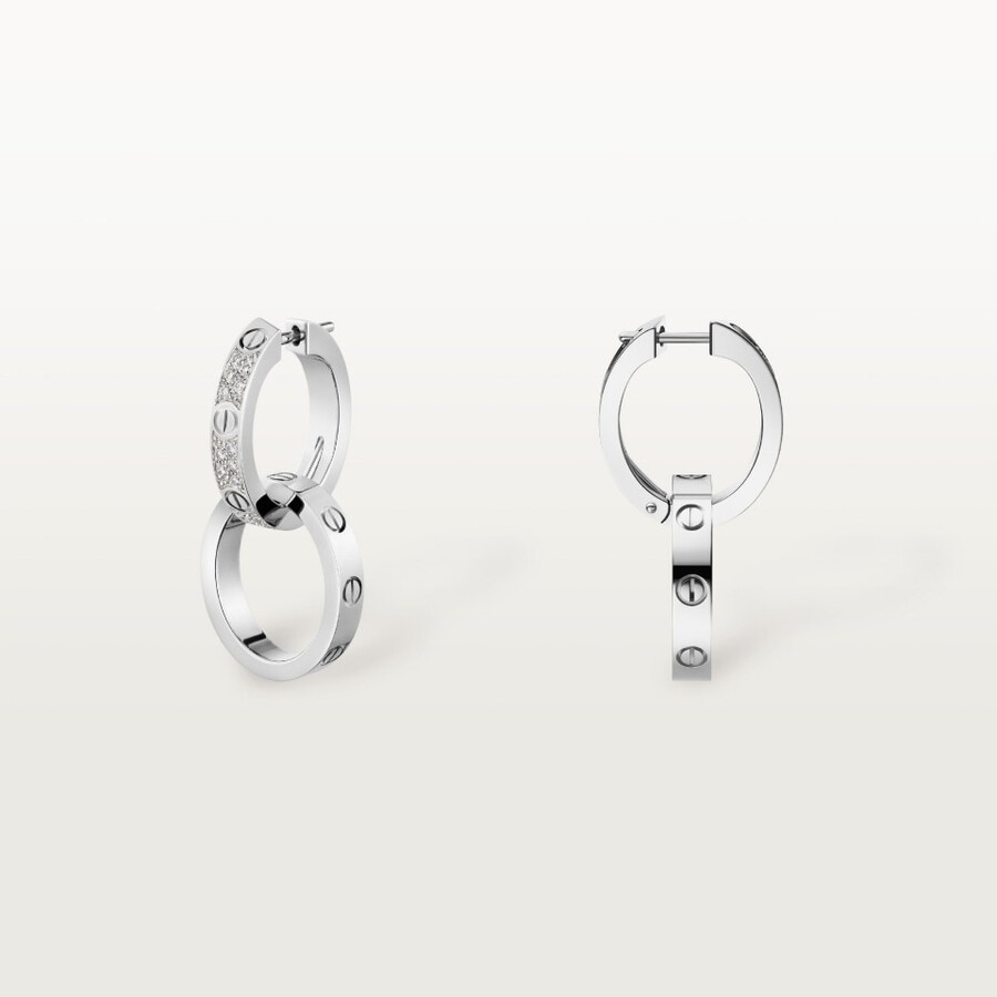 love earrings multiwear half-paved