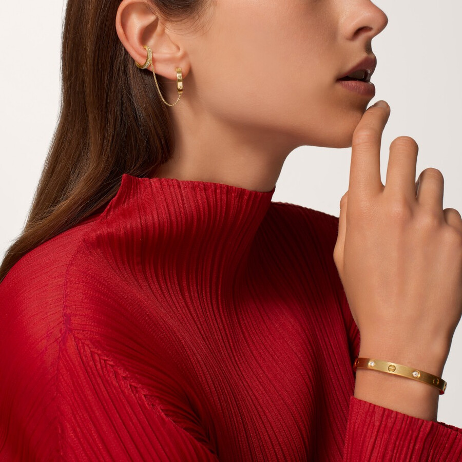 love single earrings multiwear half-paved