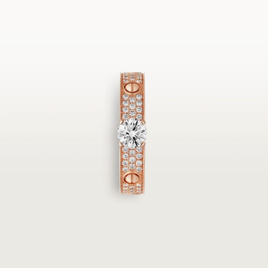 love solitaire brilliant-cut diamond paved