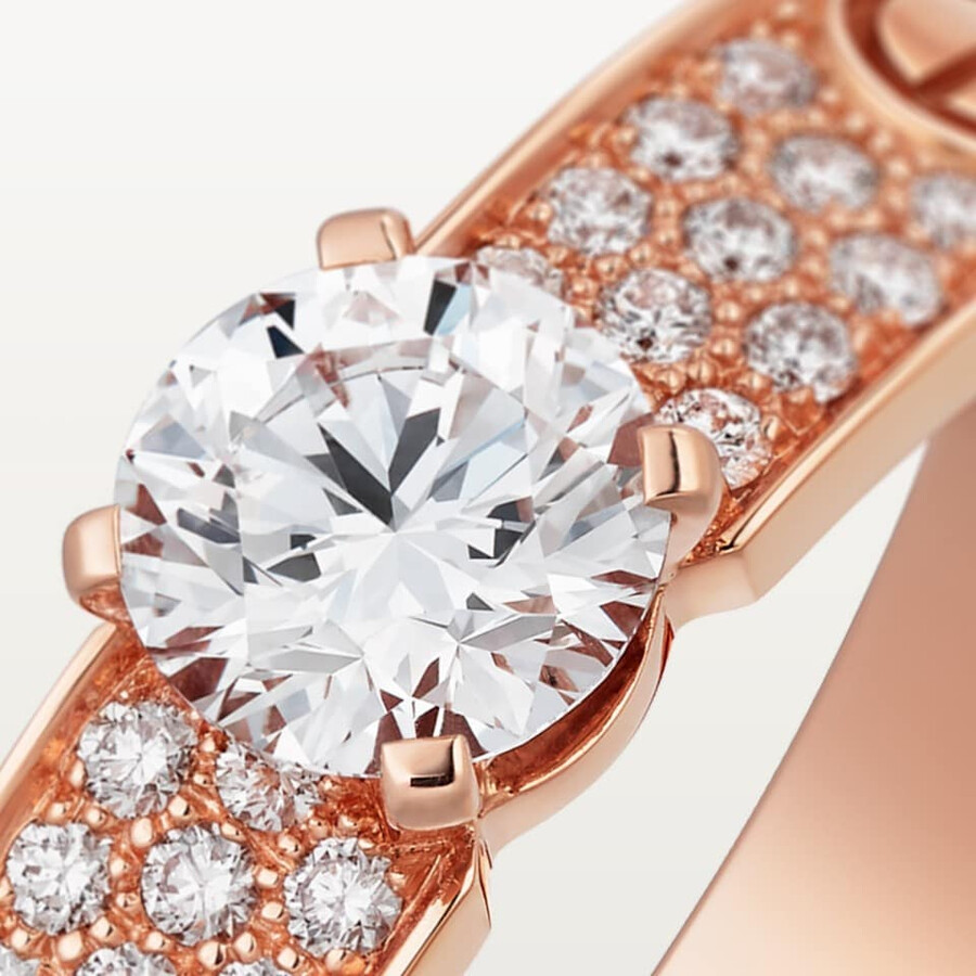 love solitaire brilliant-cut diamond paved