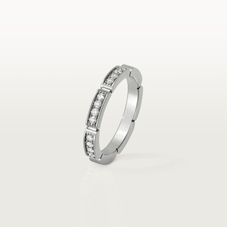 maillon panthère wedding band half-paved