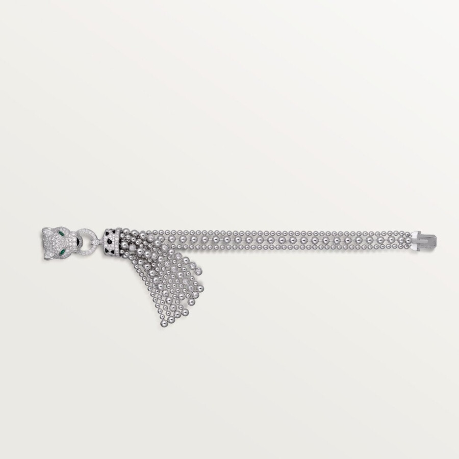 panthère de cartier bracelet on chain half-paved