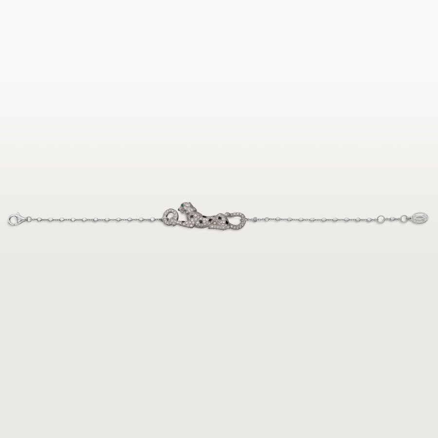 panthère de cartier bracelet on chain half-paved