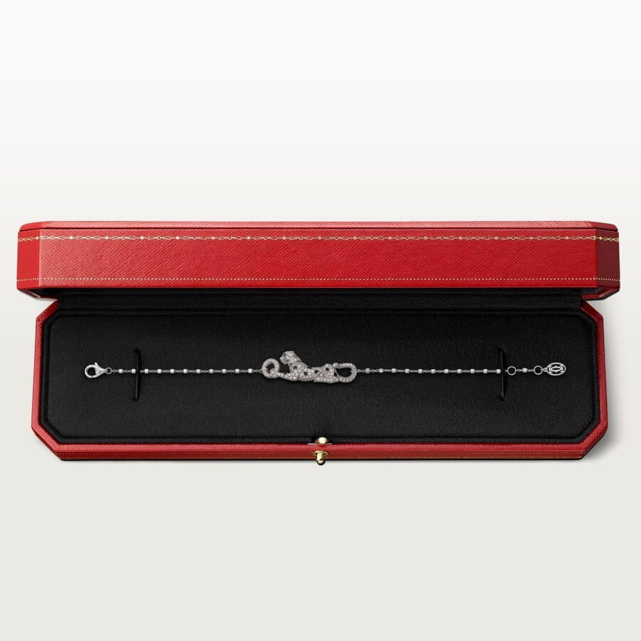 panthère de cartier bracelet on chain half-paved