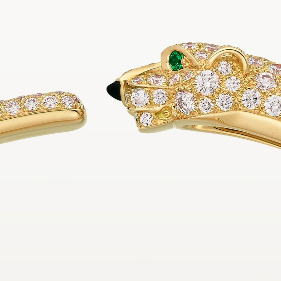 panthère de cartier bracelet small model half-paved