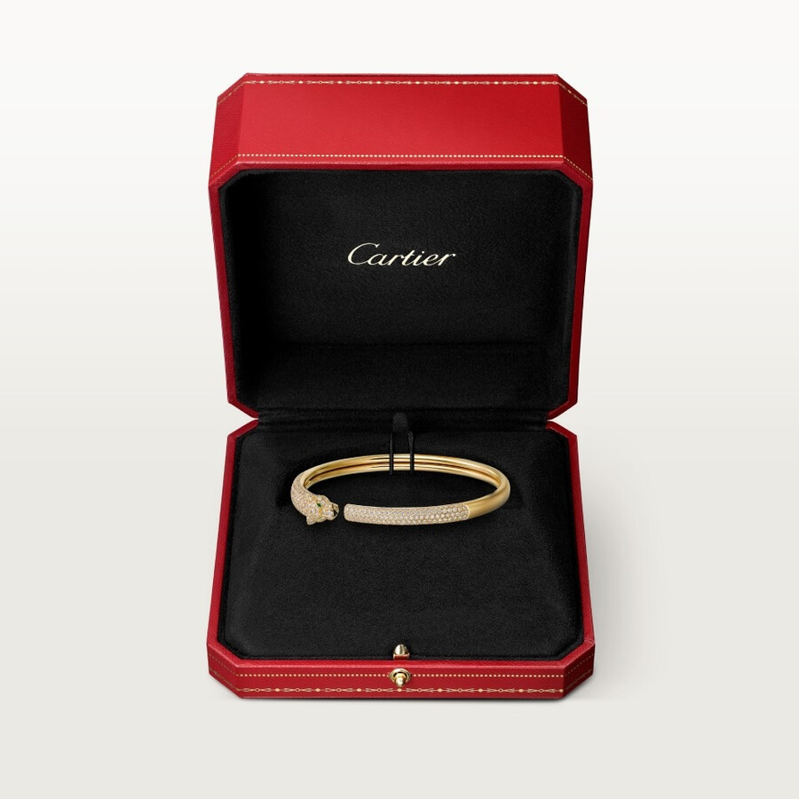 panthère de cartier bracelet small model half-paved