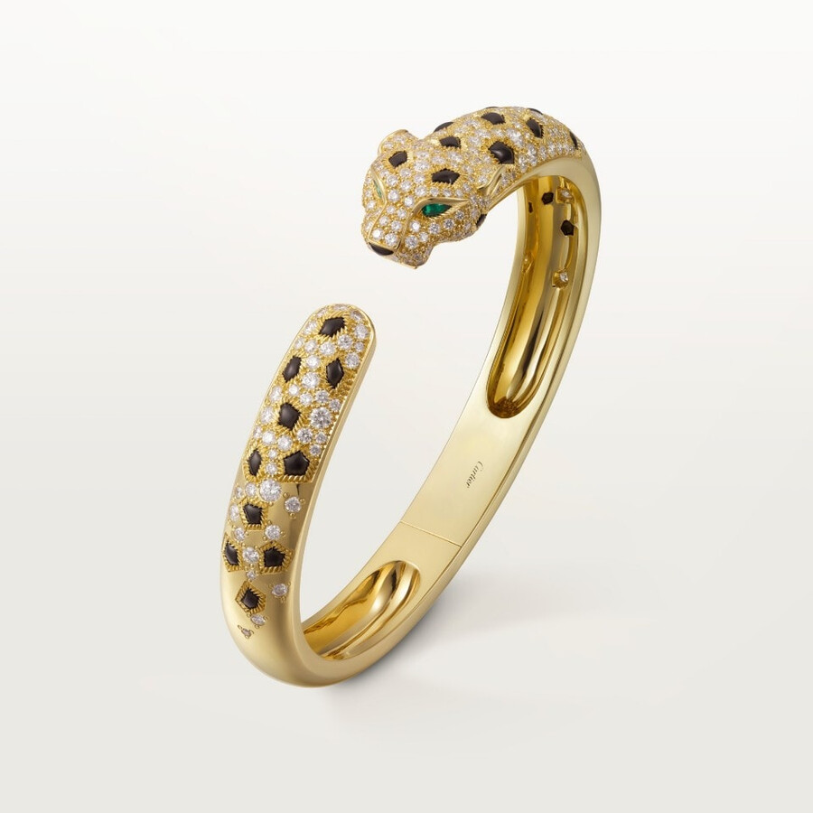 panthère de cartier bracelet medium model half-paved