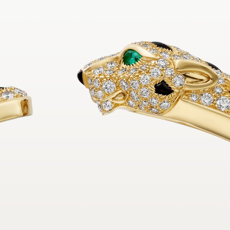 panthère de cartier bracelet medium model half-paved