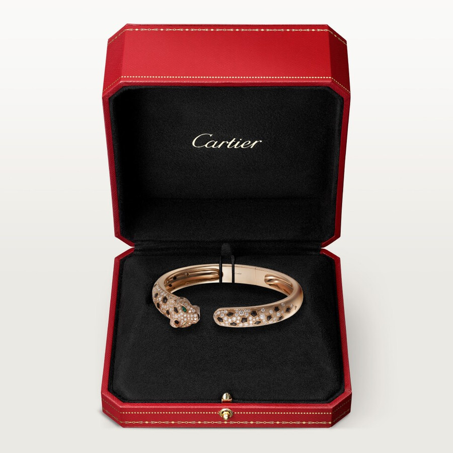 panthère de cartier bracelet medium model half-paved