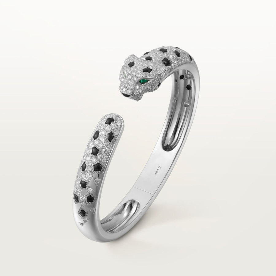 panthère de cartier bracelet medium model half-paved