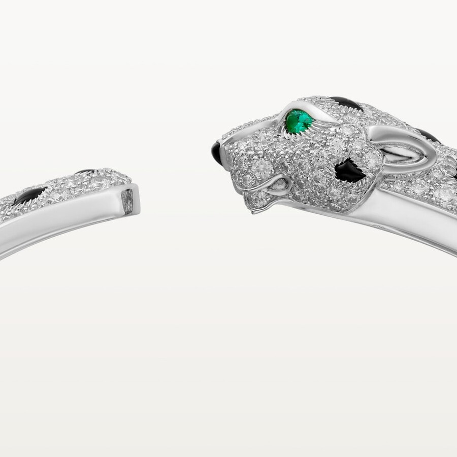 panthère de cartier bracelet medium model half-paved