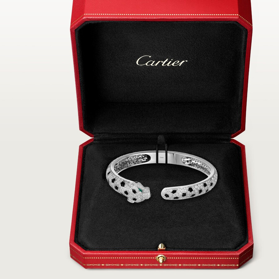 panthère de cartier bracelet medium model paved