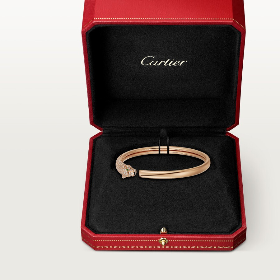 panthère de cartier bracelet small model half-paved