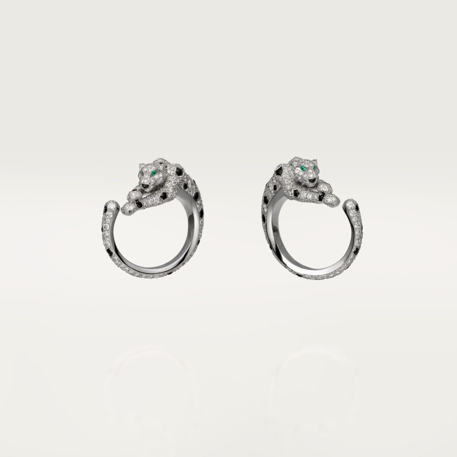panthère de cartier hoop earrings paved