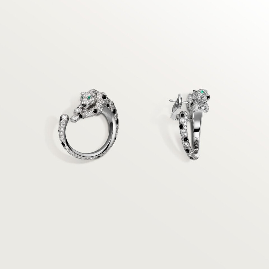 panthère de cartier hoop earrings paved