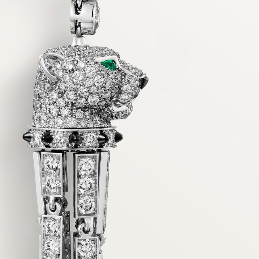 panthère de cartier earrings emeralds paved