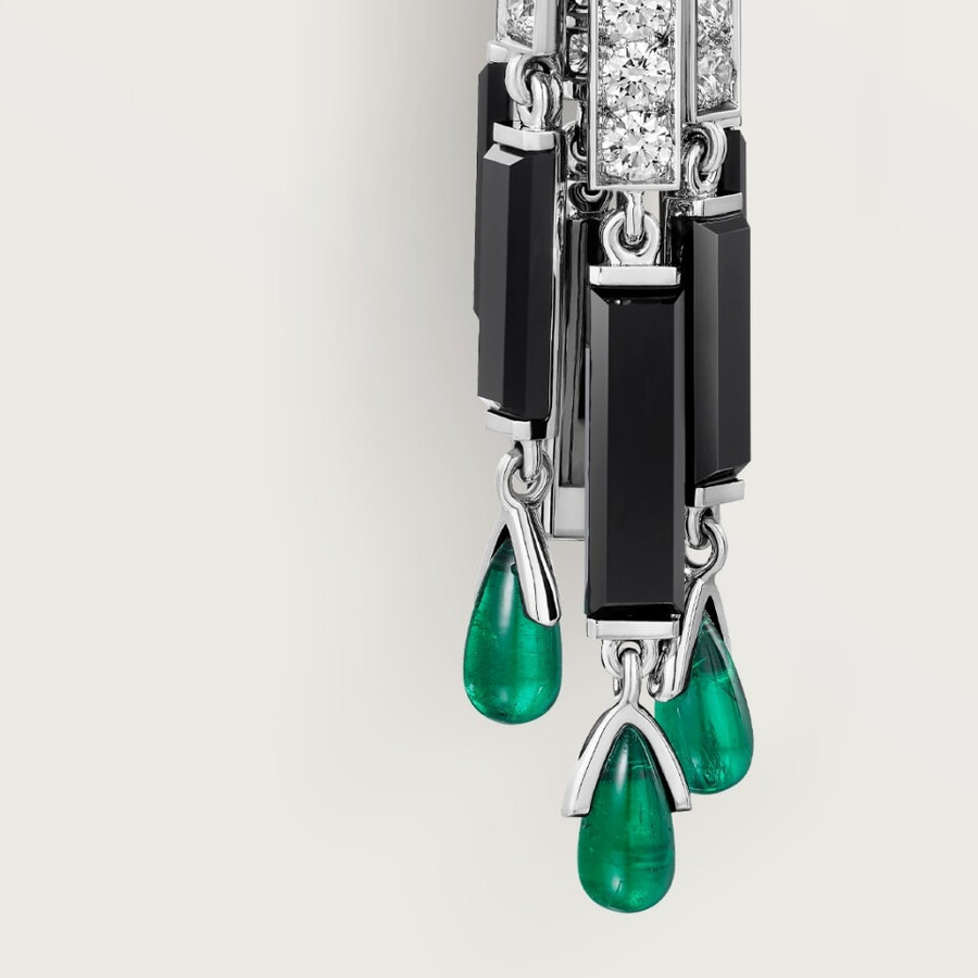 panthère de cartier earrings emeralds paved