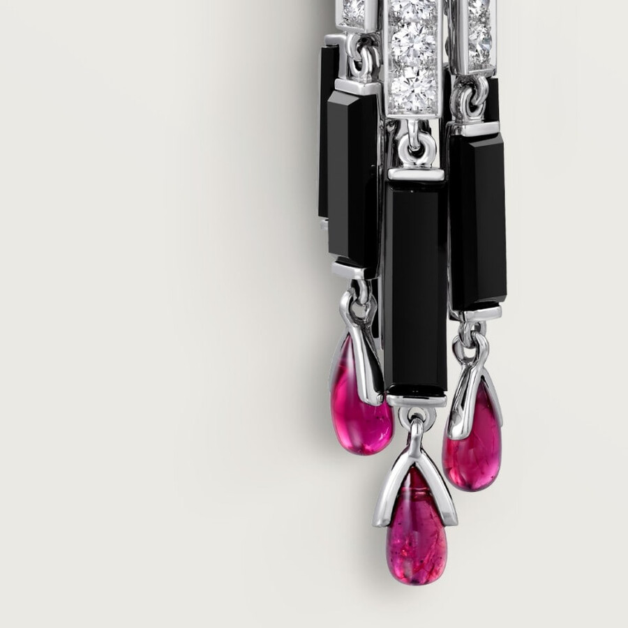 panthère de cartier earrings ruby large model paved