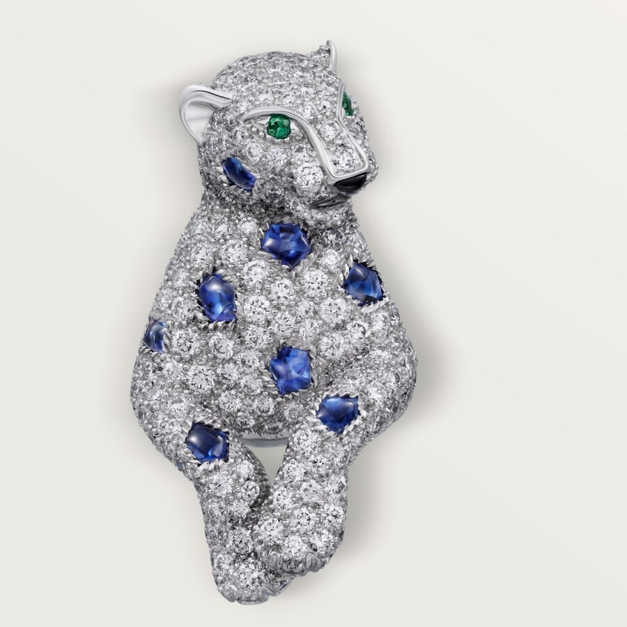 panthère de cartier earrings sapphires paved