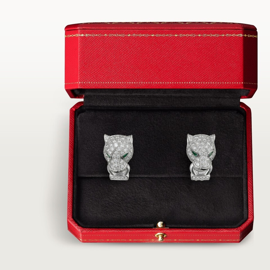 panthère de cartier earrings paved