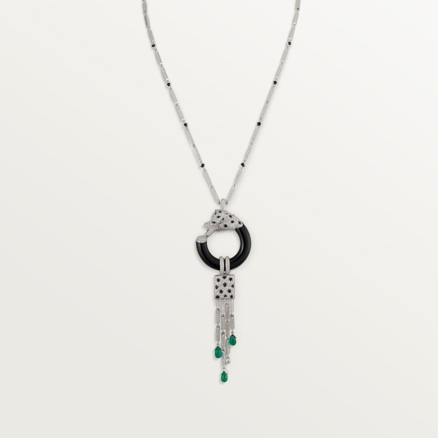 panthère de cartier necklace emerald paved