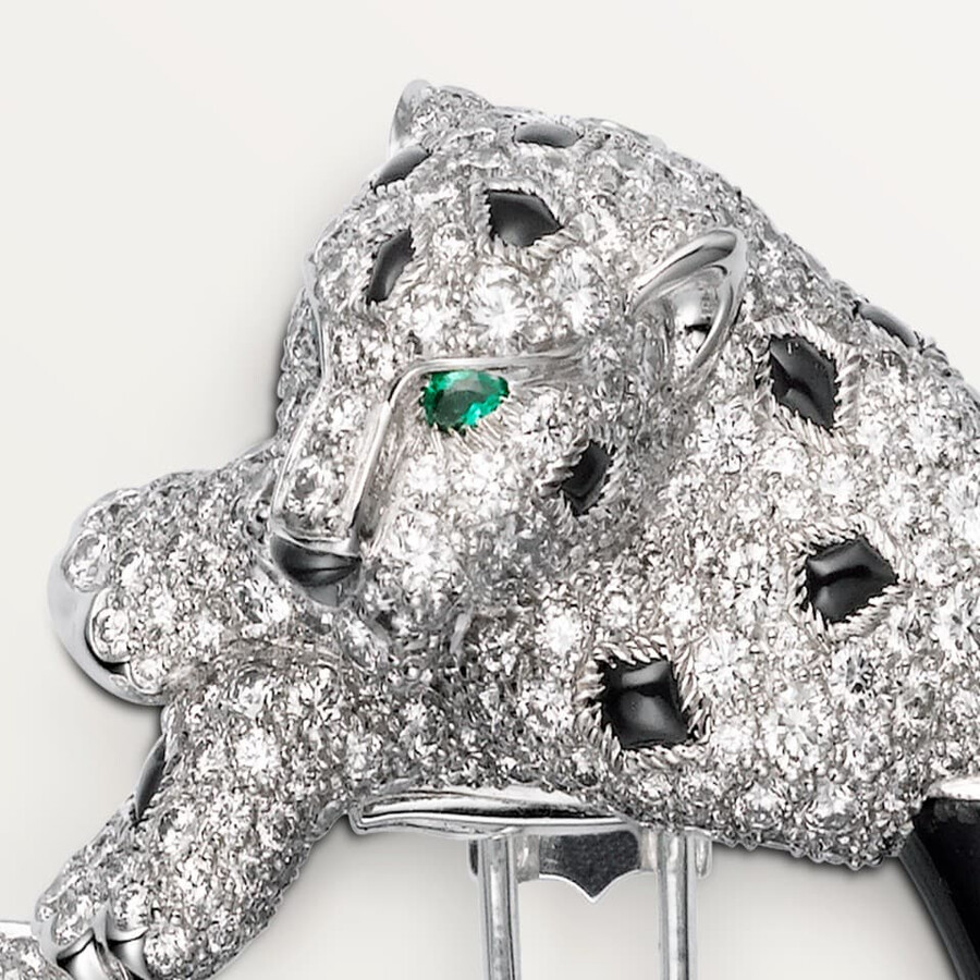 panthère de cartier necklace emerald paved