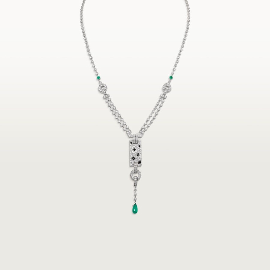 panthère de cartier necklace emerald paved