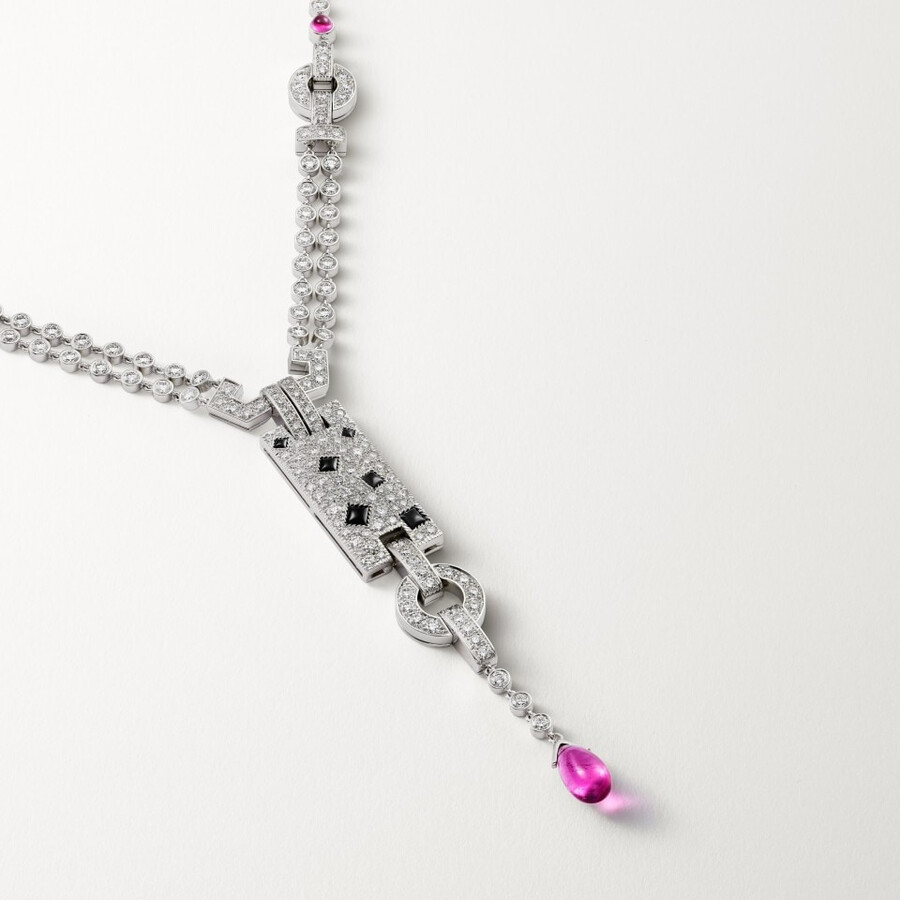 panthère de cartier necklace rubellite paved