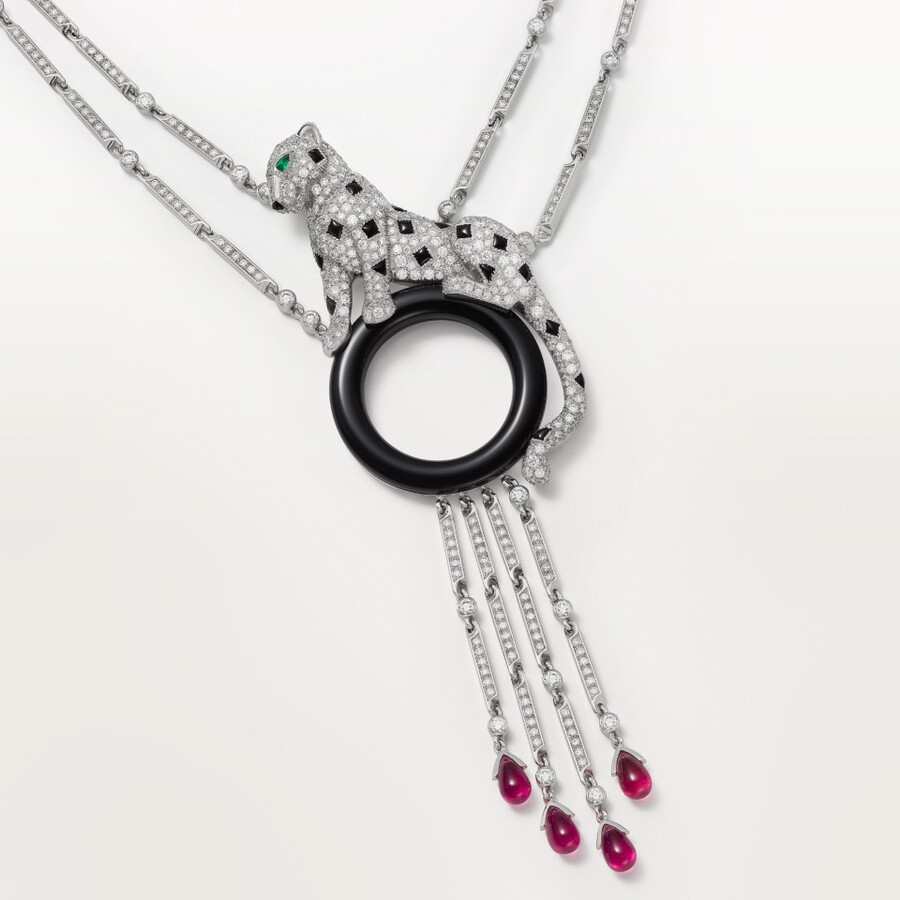 panthère de cartier necklace rubellite paved