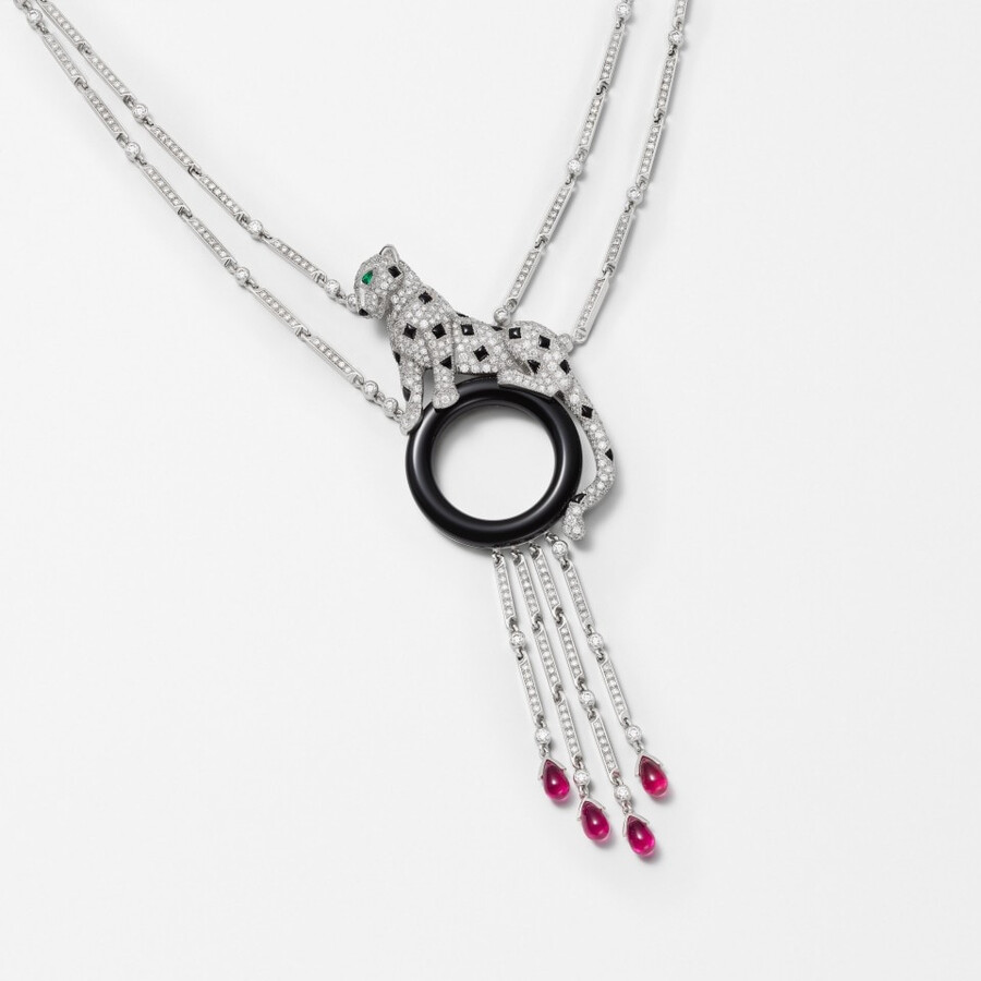 panthère de cartier necklace rubellite paved