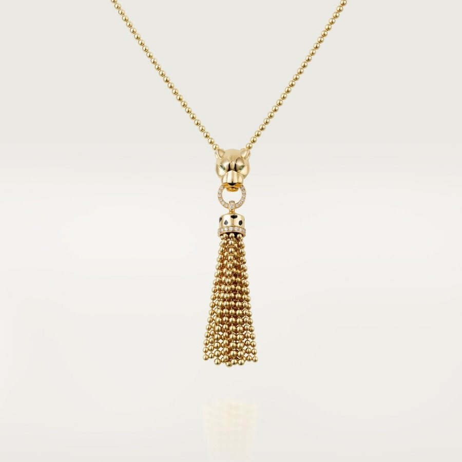 panthère de cartier long necklace diamonds