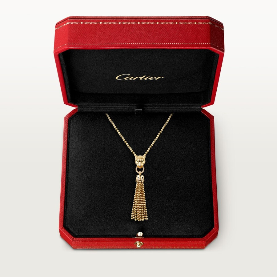 panthère de cartier long necklace diamonds
