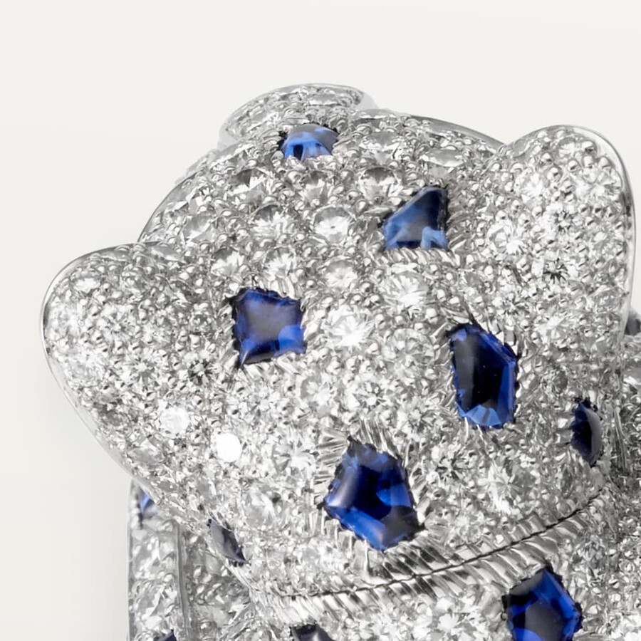 panthère de cartier ring sapphire paved