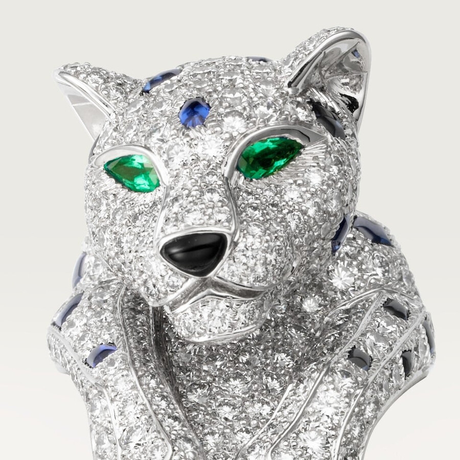 panthère de cartier ring sapphire paved