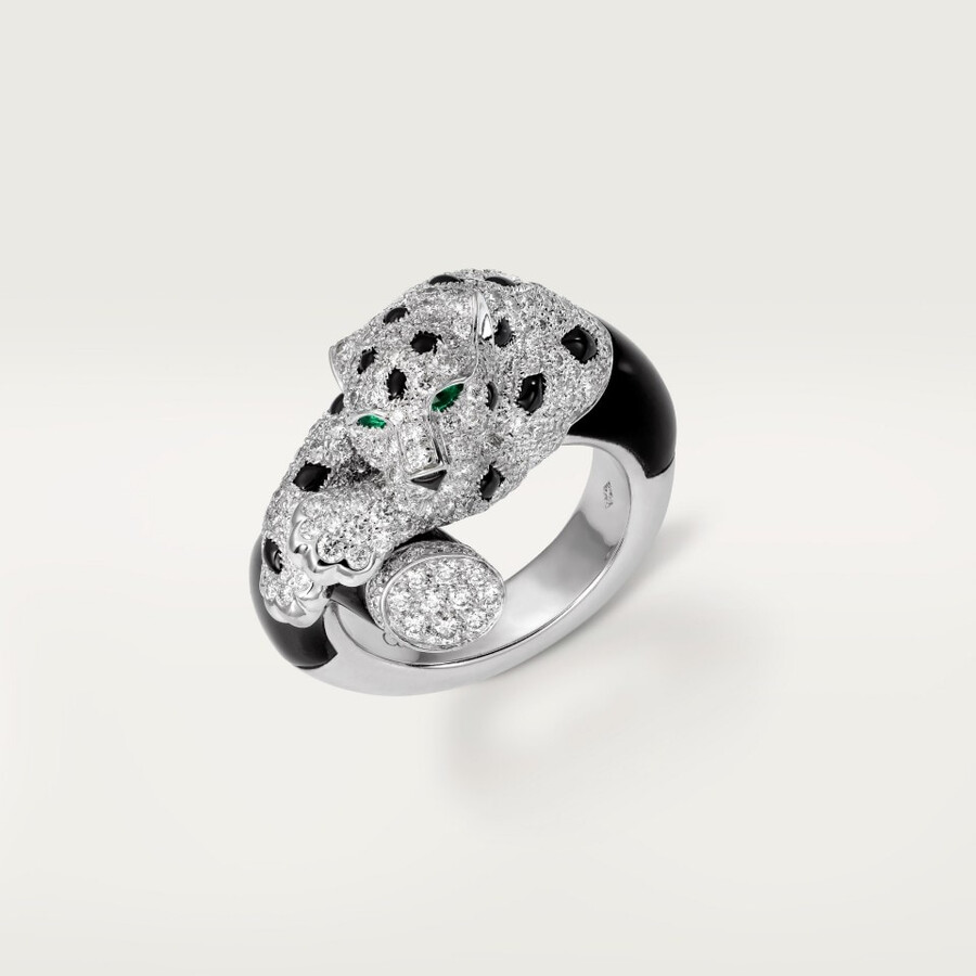 panthère de cartier ring onyx paved