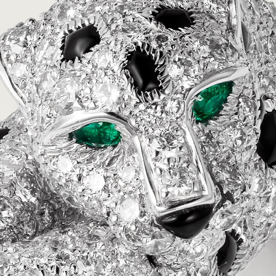 panthère de cartier ring onyx paved