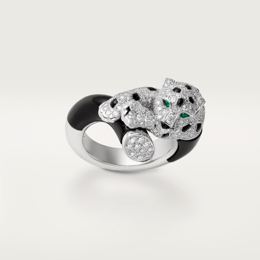 panthère de cartier ring onyx paved