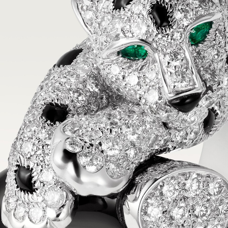 panthère de cartier ring onyx paved