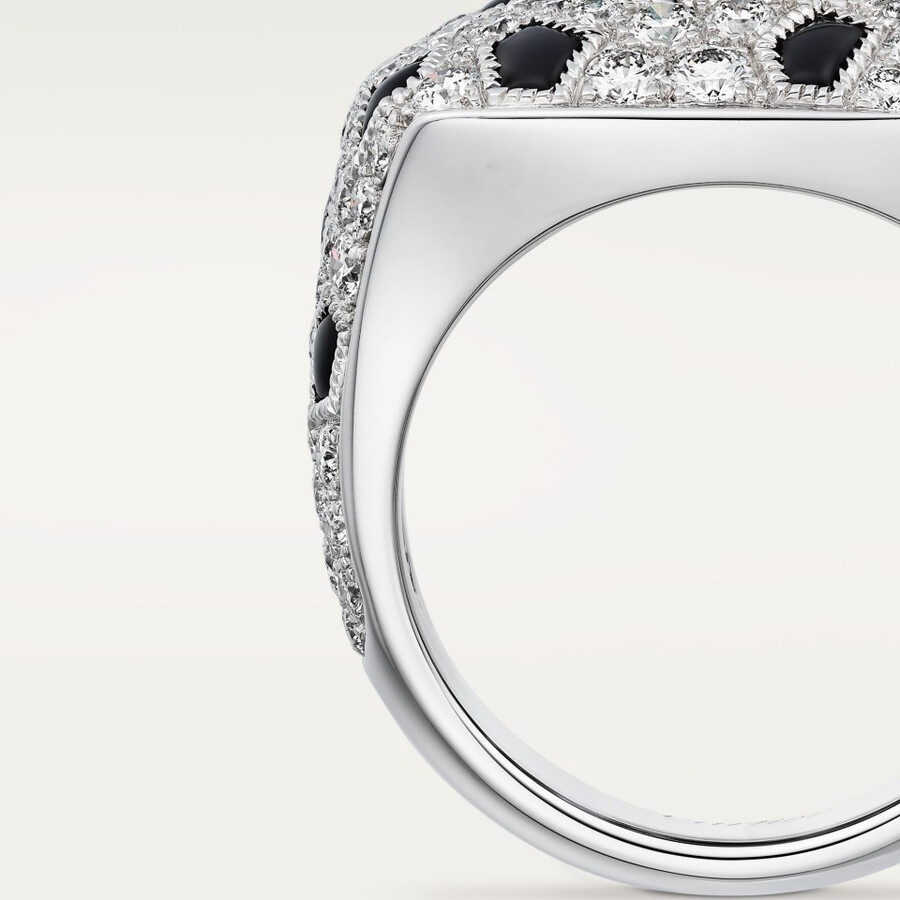panthère de cartier ring sugarloaf-cut emerald small model paved