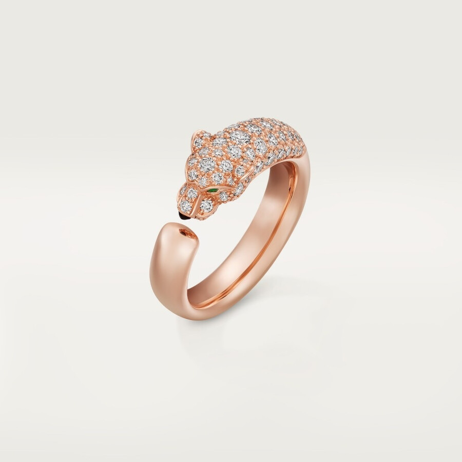 panthère de cartier ring small model half-paved