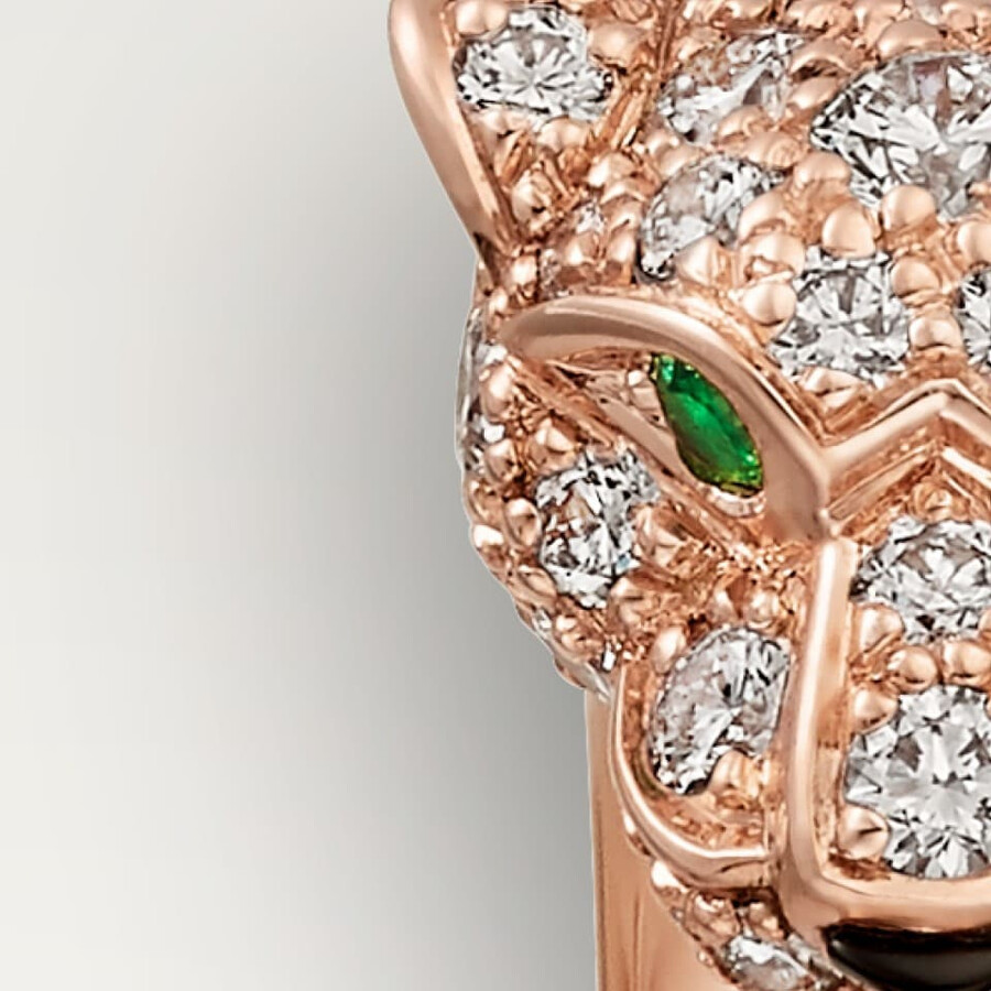 panthère de cartier ring small model half-paved