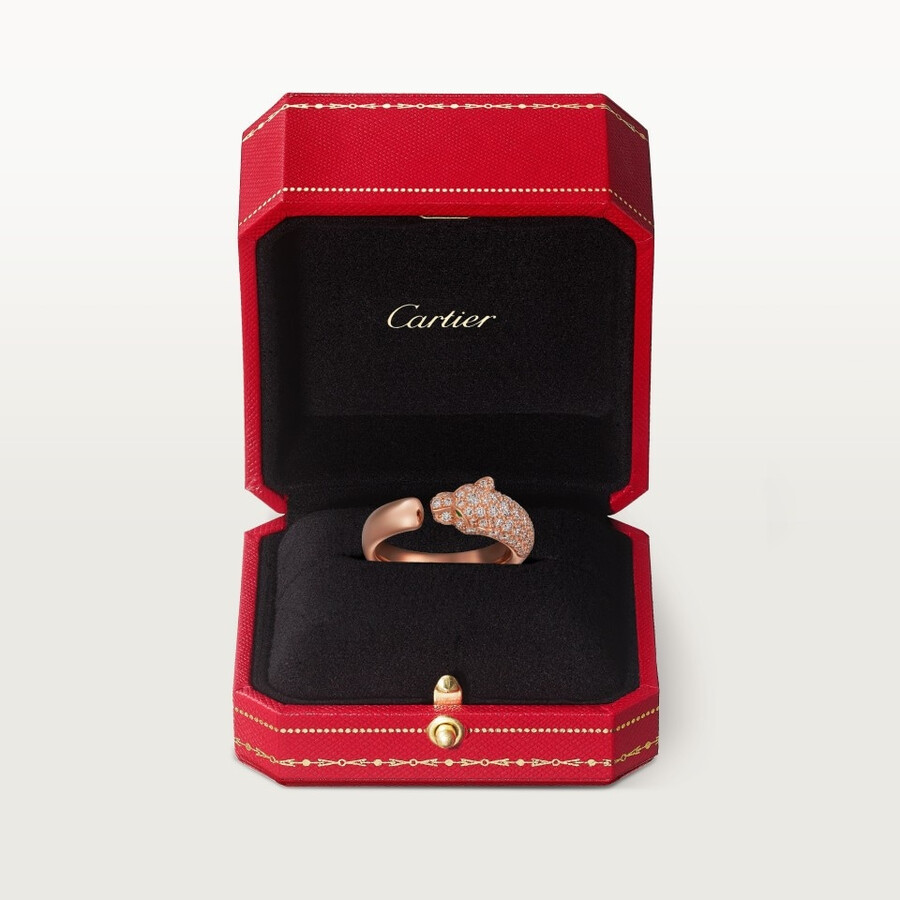 panthère de cartier ring small model half-paved