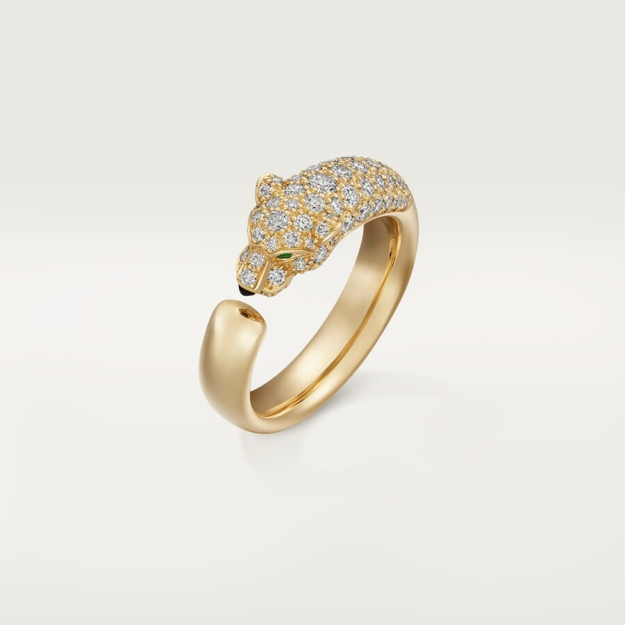 panthère de cartier ring small model half-paved
