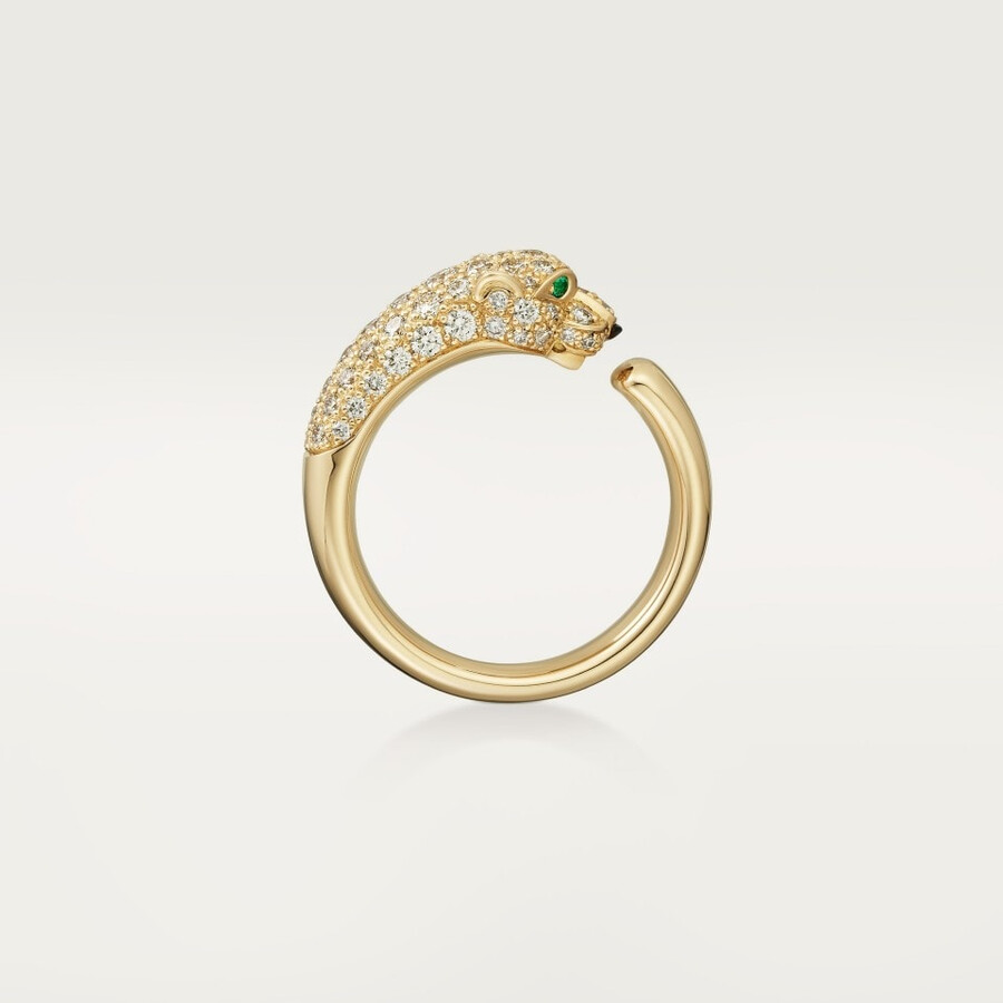 panthère de cartier ring small model half-paved