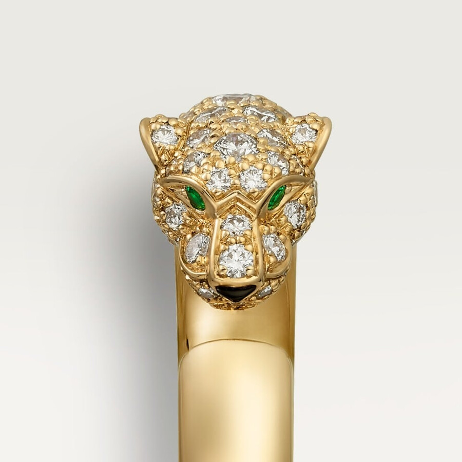 panthère de cartier ring small model half-paved
