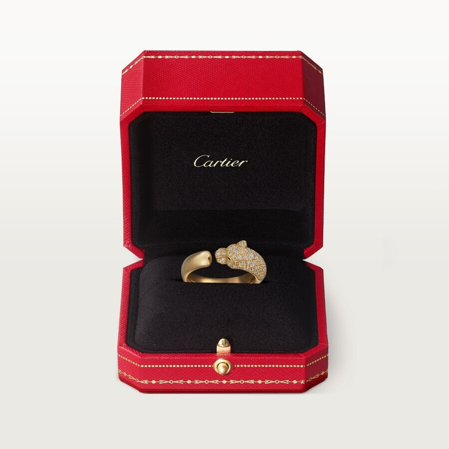 panthère de cartier ring small model half-paved