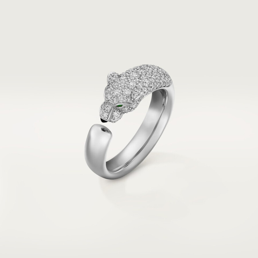 panthère de cartier ring small model half-paved