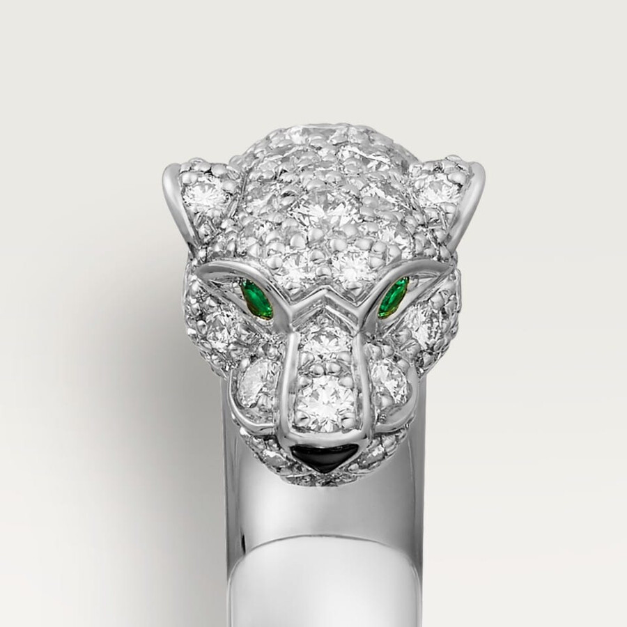 panthère de cartier ring small model half-paved
