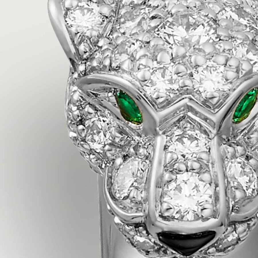 panthère de cartier ring small model half-paved